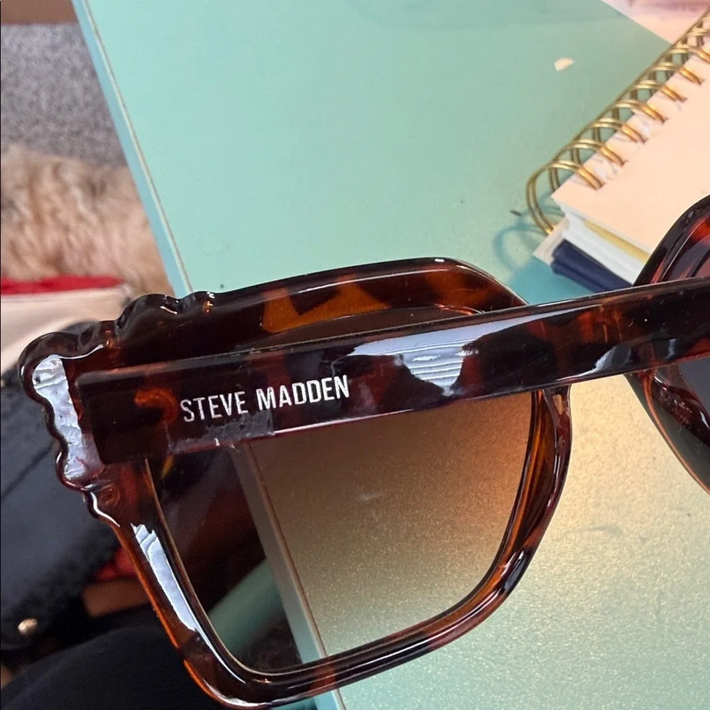 Steve Madden Tortoiseshell Sunglasses with Clear Gem Accents